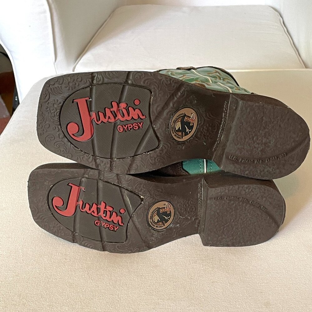 Justin Gypsy Turquoise/Aqua Cowboy Boots-Womens 6.5B - Picture 10 of 12